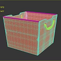 Functional Pink Square Storage Box With Gold Handle And Decorative Trim For Home Organization