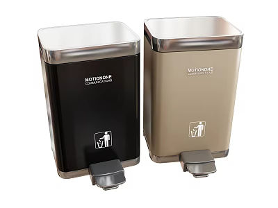 NATUREHOME Decorative Ornament Set With Black Beige Foot Pedal Trash Bins And Waste Sorting Symbols 3d model