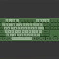 Green Computer Keyboard With White Keys And Standard Layout For Home Office Use 3d model
