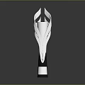 Modern Silver Torch Structure With Orange Flame Center And Black Silver Base