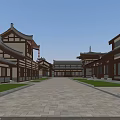 Ancient Chinese Architectural Complex With Traditional Courtyard And Classic Roof Design