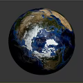 Globe With Earth Like Surface Texture Shiny Black And White Design Against Dark Background