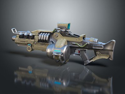 Modern sci-fi rifle sci-fi sniper rifle laser pulse gun pulse gun 3d model