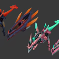 Colorful Mechanical Game Movie Characters With Various Colors And Unique Designs