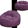 Comfortable Purple Bean Bag Chair Soft Fabric Cozy Seating For Living Room
