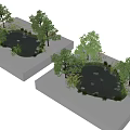 Water Fountain Landscape Design With Green Trees And Natural Pond