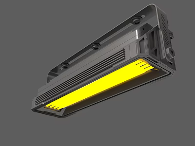Black Long Strip Heating Lamp With Yellow Illuminated Light And Durable Design 3d model
