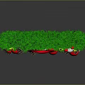 Green Christmas Wreath Plant Decorated With Red Bow Pine Cones And Ornaments