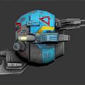 Vibrant Spherical Spacecraft With Mechanical Thrusters And Colorful Details For Cosmic Exploration