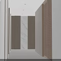 Modern Office Corridor With Wooden Panels White Walls And Dark Stone Flooring