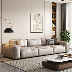 Multi-person sofa coffee table combination 3d model