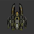 Futuristic Sci Fi Spaceship With Metallic Exterior Neon Blue Accents And Detailed Engine Parts