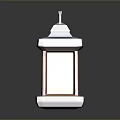 Metal Square Lantern With Illuminated Yellow Light Handle On Base And Reflective Surface 3d model
