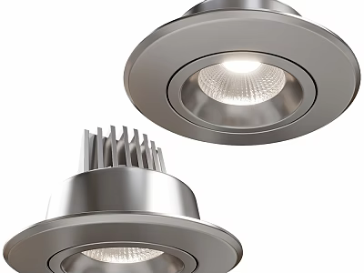 Modern Recessed Ceiling Lights with Metallic Finish and Heat Dissipation Structure for Bright Illumination 3d model