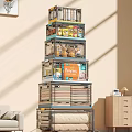 Transparent Stackable Storage Bins With Cans Snacks Towels For Home Organization