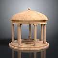 Stone Gazebo With Classic Design Dome Roof Columns And Circular Base
