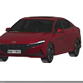 Red Hyundai Elantra Car Exterior Design With Front Fascia And Rear End View