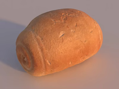 Freshly Baked Artisan Round Bread With Golden Crust And Textured Surface 3d model