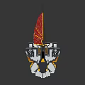 Elegant Beaded Model Ship Decoration With Red Sails White Hull And Yellow Accents