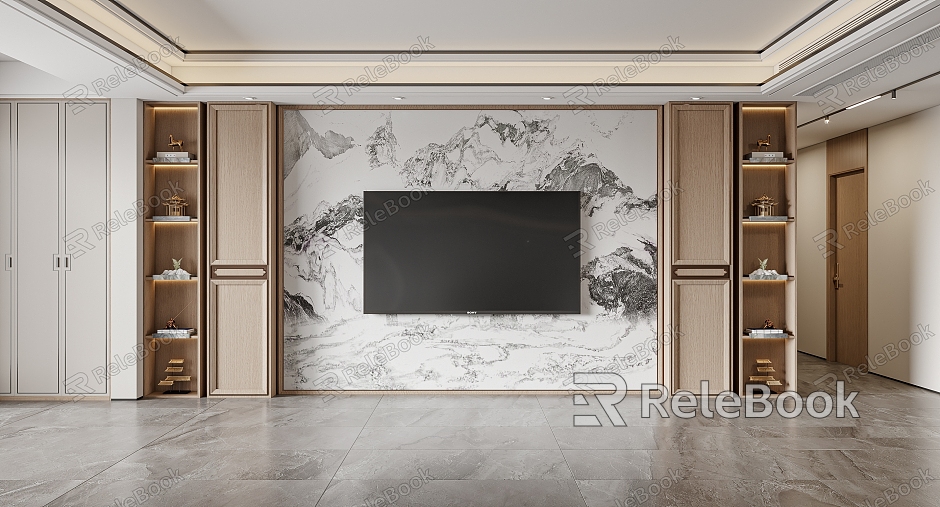 New Chinese TV background wall model