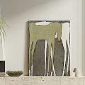 Modern Wall Art With Green Gray Horse Design And Potted Plant Decor