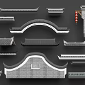 Chinese Traditional Architecture Components With Roof Parts Eaves And Tile Elements