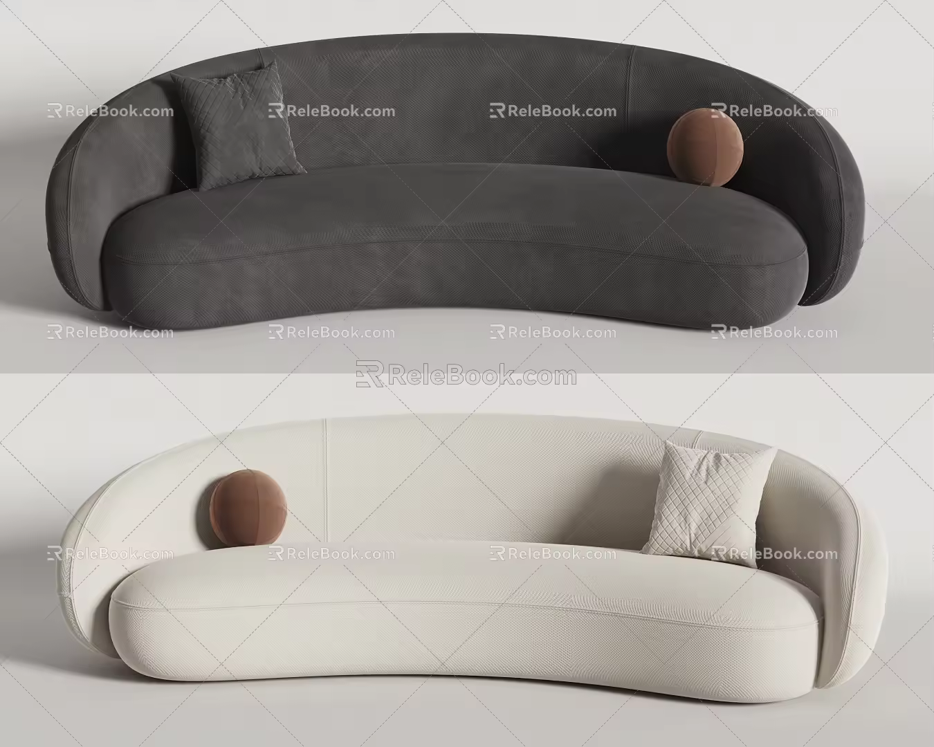 BAXTER multi-person sofa curved sofa leisure sofa 3d model