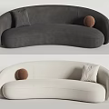 BAXTER multi-person sofa curved sofa leisure sofa 3d model