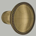 Brass Round Cabinet Knob With Beaded Edge And Smooth Metal Surface