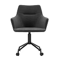 Modern Gray Office Chair With Armrests Black Base And Rolling Wheels 3d model