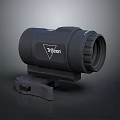 Trijicon Black Tactical Scope With Mount Base And High Quality Optics Design 3d model