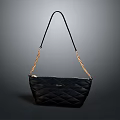 Prada Black Quilted Pattern Shoulder Bag With Stylish Chain Strap Design 3d model