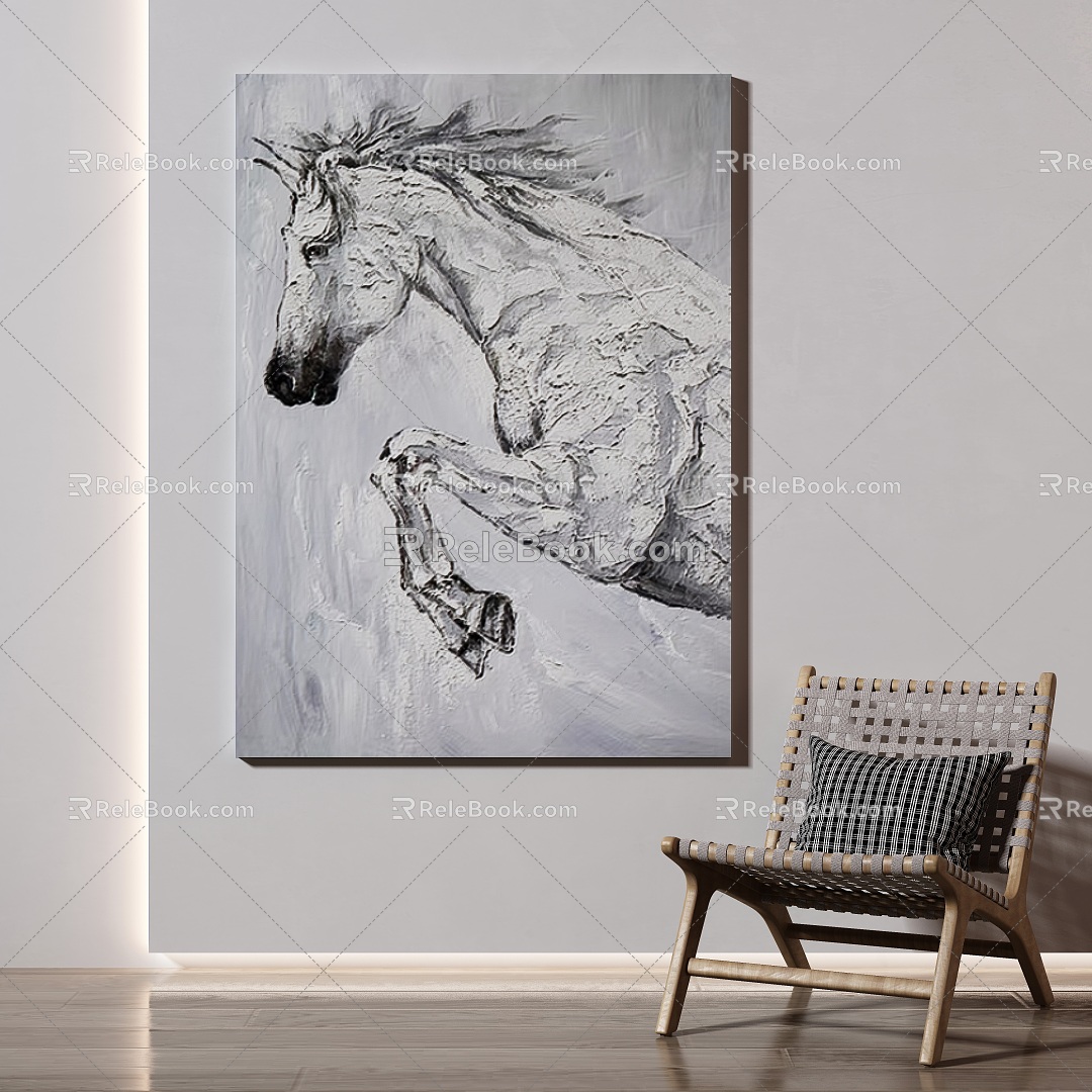 Modern Animal Painting Decorative Painting 3d model