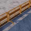 Road Safety Facilities Yellow Protective Barriers With Black Yellow Warning Stripes