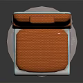 Modern Orange Single Chair With Textured Upholstery Round Swivel Base And Ergonomic Design