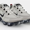 Nike VaporMax White Mesh Shoes With Black Logo And Transparent Air Cushion Sole