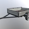 Metal Frame Open Bed Trailer With Hitch And Single Wheel For Transport