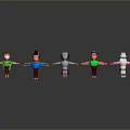 Game and Movie Characters Colorful Cartoon Figures Standing in a Circle Gray Background