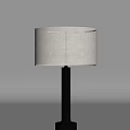 Modern Table Lamp With White Fabric Shade And Black Cylindrical Base 3d model