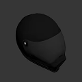Black Helmet With Smooth Surface Transparent Visor And Side Knob Vent Holes