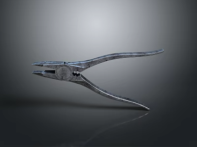 Metal Pliers Hand Tool With Silver Finish And Ergonomic Grip Design 3d model
