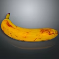 Ripe Yellow Banana With Natural Brown Spots On Smooth Skin