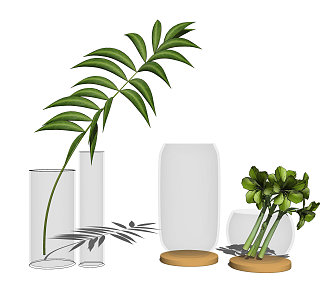 Modern vase floral ornaments 3d model