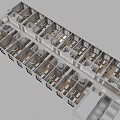 Aerial View Of Residential Building Floor Plan With Multiple Rooms And Corridors