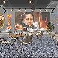 Cozy Modern Bar Interior With Warm Lighting Wooden Tables Green Plants And Circular Decor