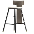 Modern Stylish Bar Stools With Metal Frames And Various Seat Designs 3d model