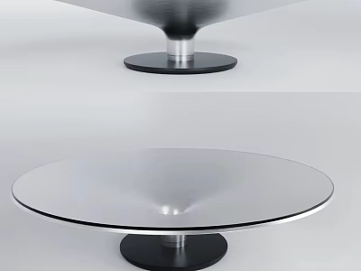 Modern Coffee Table Design With Round Glass Top And Black Metal Base 3d model