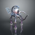 Advanced Space Satellite With Mechanical Legs Solar Panels And Antenna For Exploration