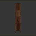 Wooden Shelf Unit with Multiple Open Compartments Simple Modern Design for Home Storage 3d model