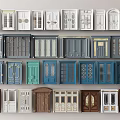 European-style double door 3d model